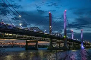 Kennedy Bridge in Louisville at night